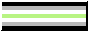 The agender flag; a flag with 7 stripes. The first and last/seventh stripe are black, the second and sixth stripe are gray, the third and fifth stripe are white, and the middle/fourth stripe is light/lime green.